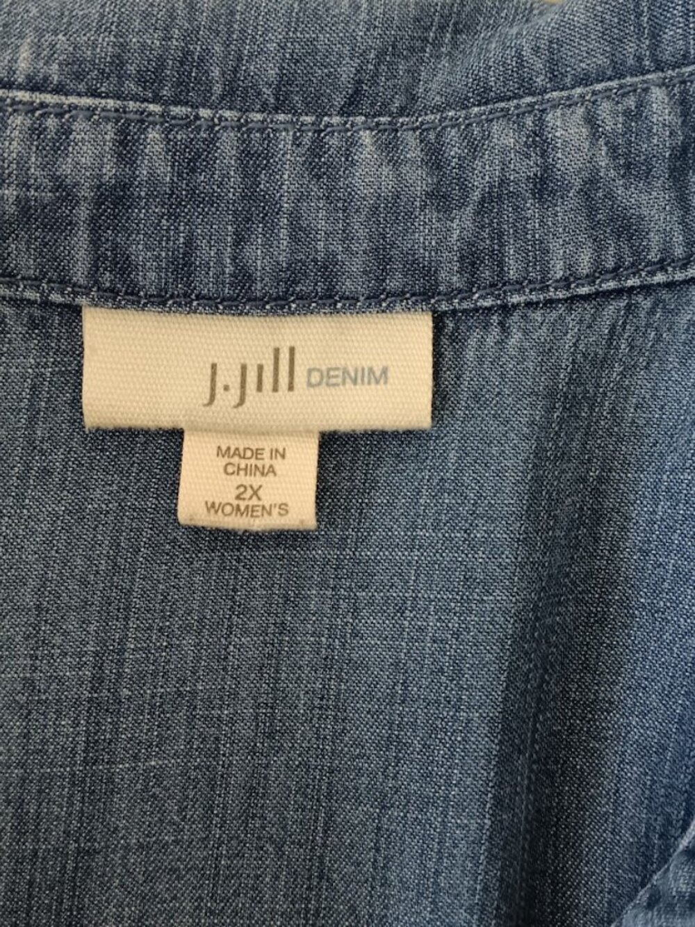 J Jill 2X Denim Long Sleeve Shirt Pockets - Picture 7 of 7